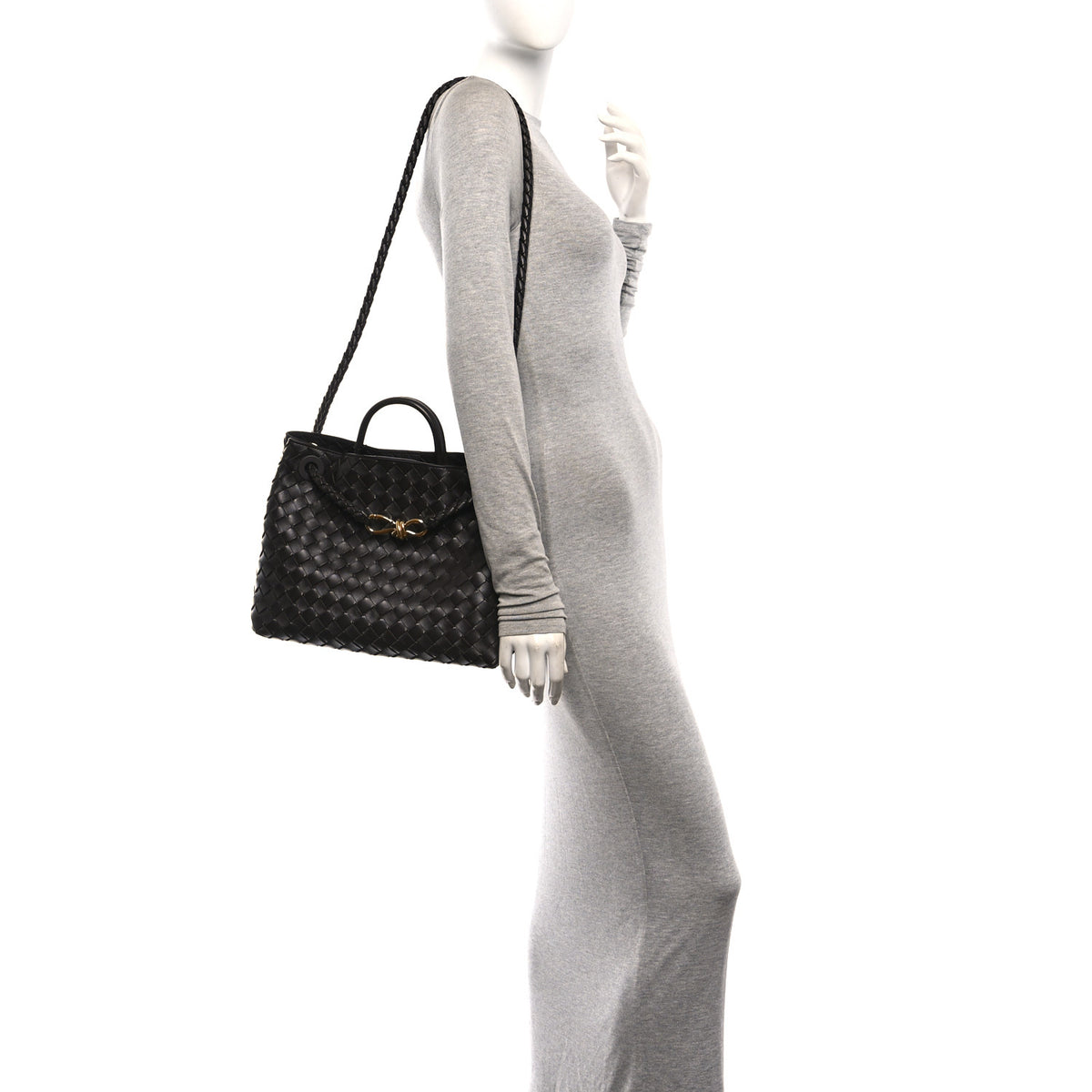 Nappa Intrecciato Medium Andiamo Shoulder Bag Fondant