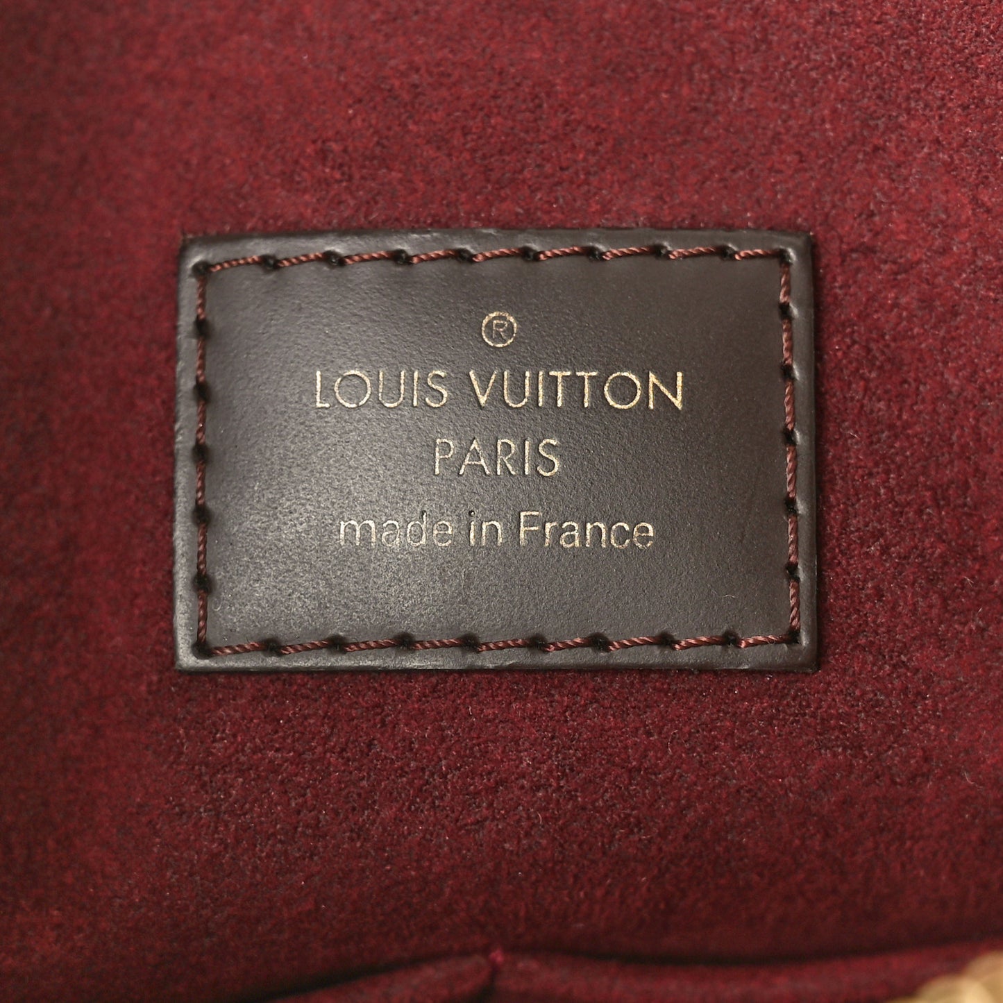 Cuir Taurillon Damier Ebene Normandy Bordeaux