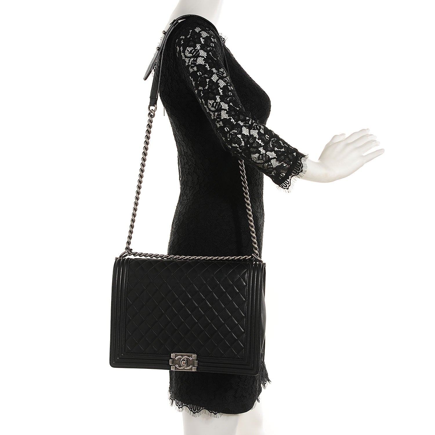 Chanel Lambskin Quilted New Medium Boy Flap Black 2 of 8