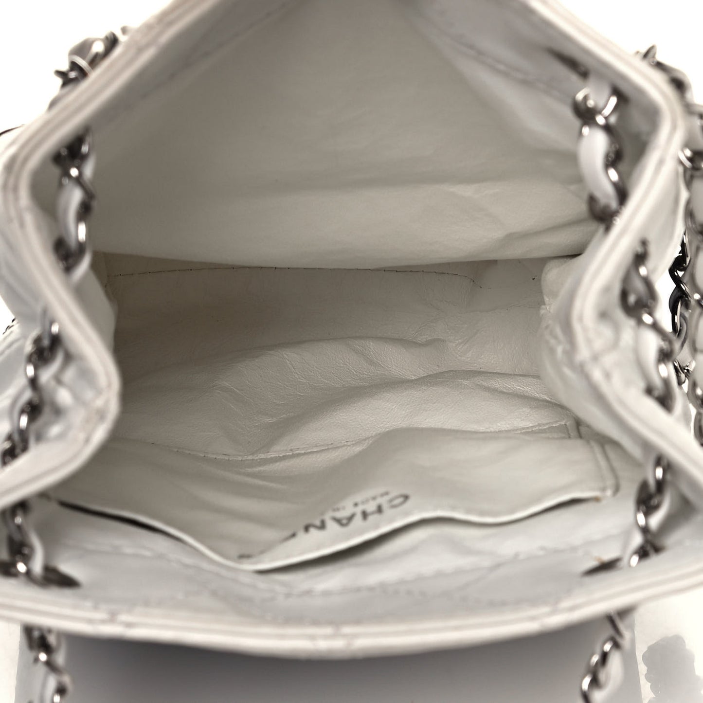 Lambskin Quilted Vertical Tote Black White