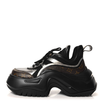 Louis Vuitton Calfskin Monogram LV Archlight 2.0 Platform Sneakers 39 Black 1 of 8