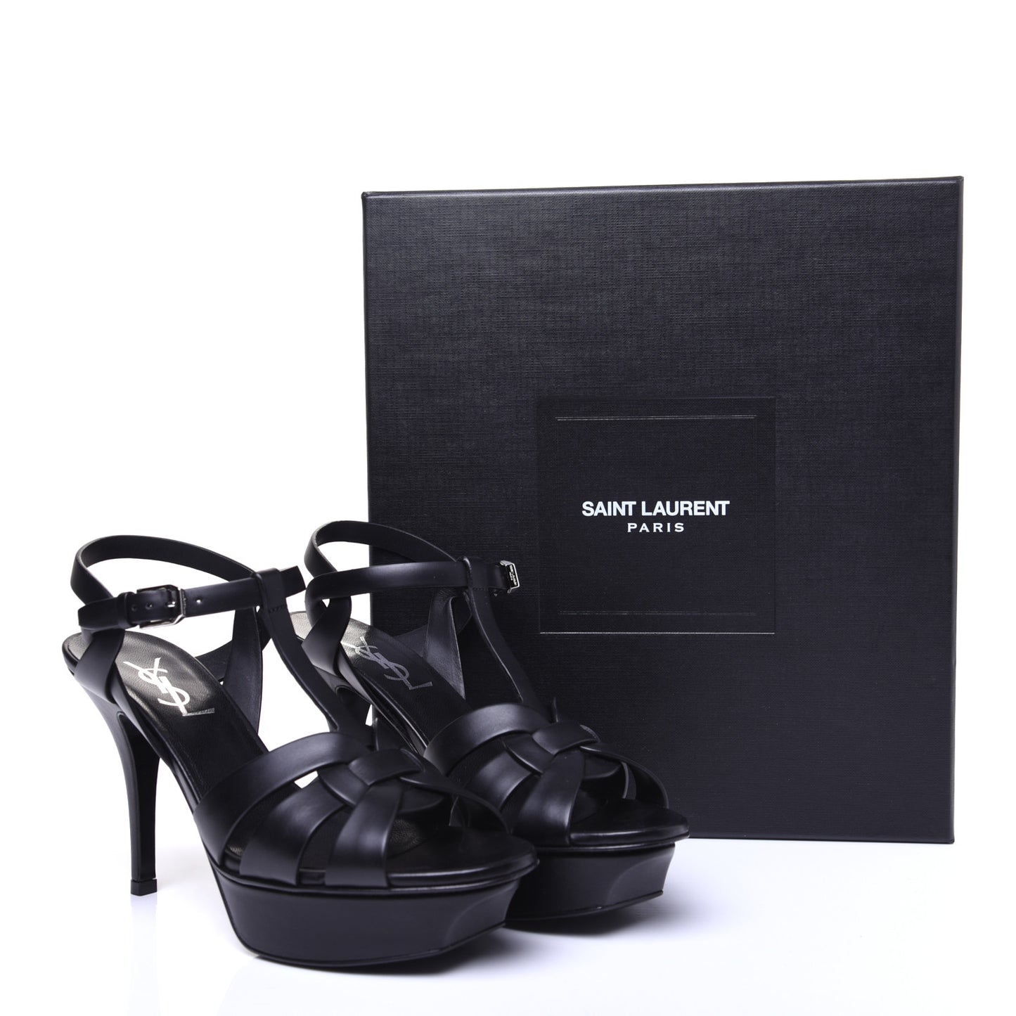 Calfskin Tribute 75 Platform Sandals 36.5 Black