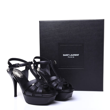 Saint Laurent Calfskin Tribute 75 Platform Sandals 36.5 Black 10 of 10