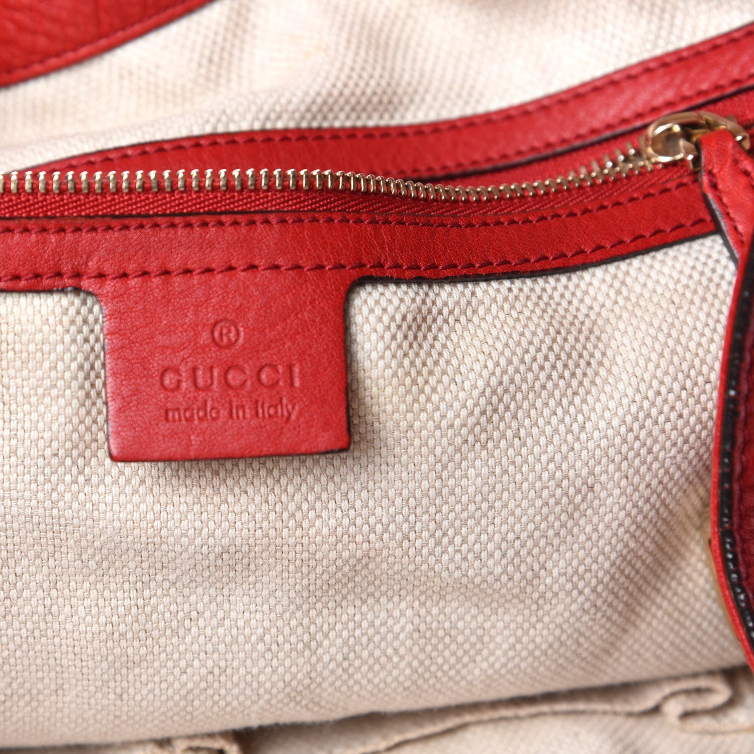 Gucci Pebbled Calfskin Medium Soho Shoulder Bag Red 6 of 12