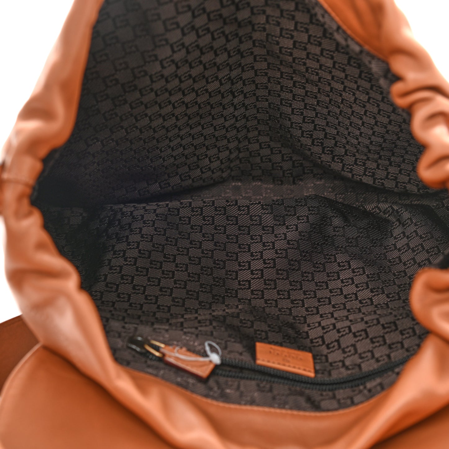 Calfskin Drawstring Backpack Brown