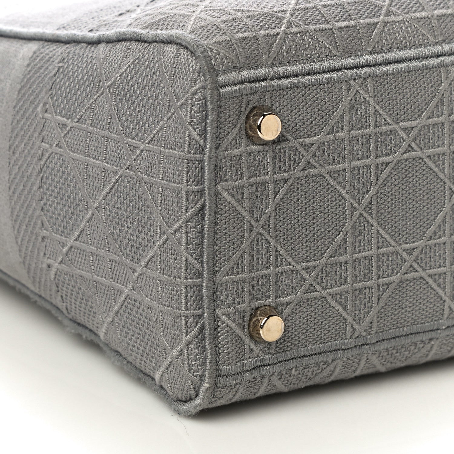 Christian Dior Canvas Embroidered Cannage Lady D-Lite Gray 8 of 10