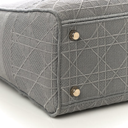 Christian Dior Canvas Embroidered Cannage Lady D-Lite Gray 8 of 10
