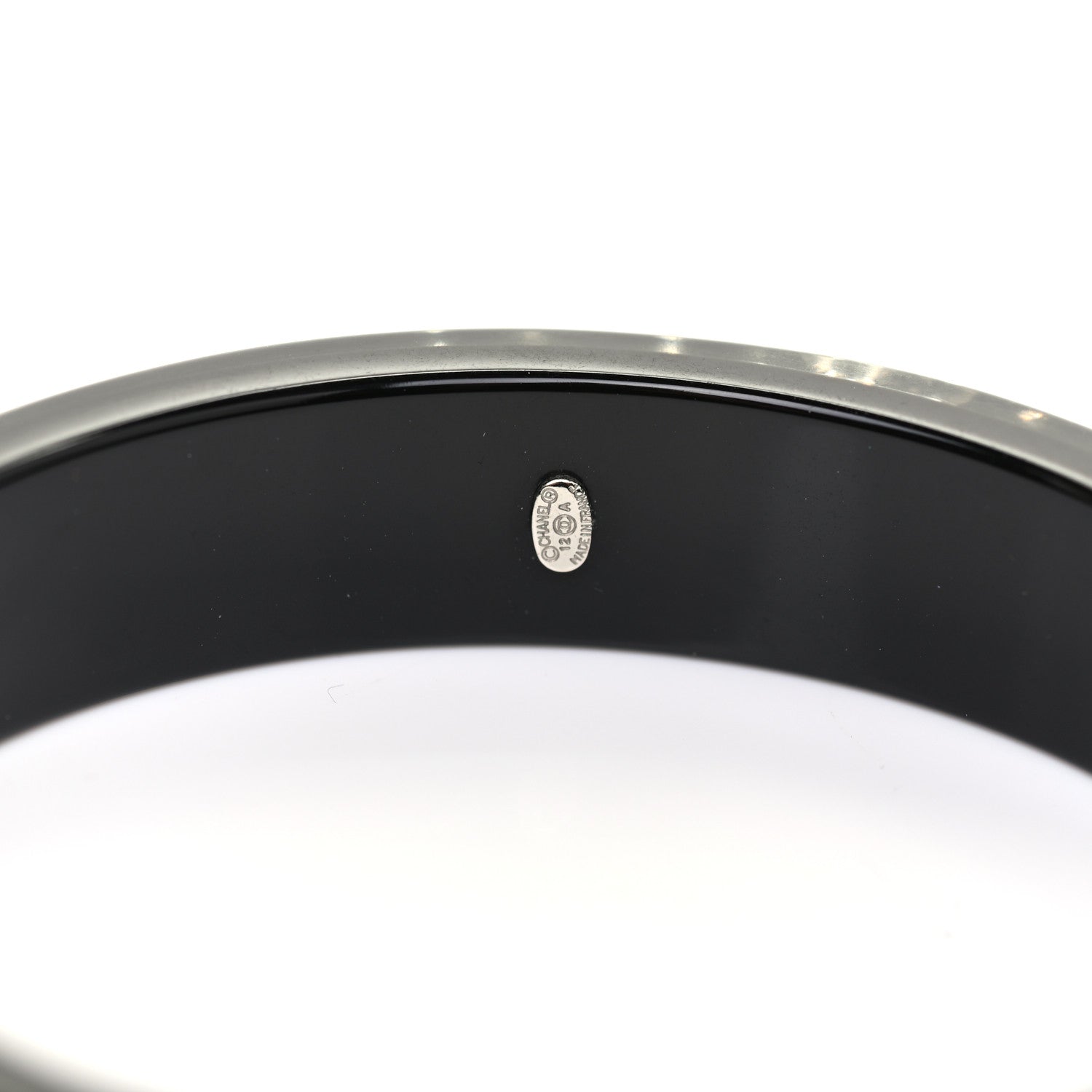 Chanel Resin Crystal CC Bangle Black 4 of 4
