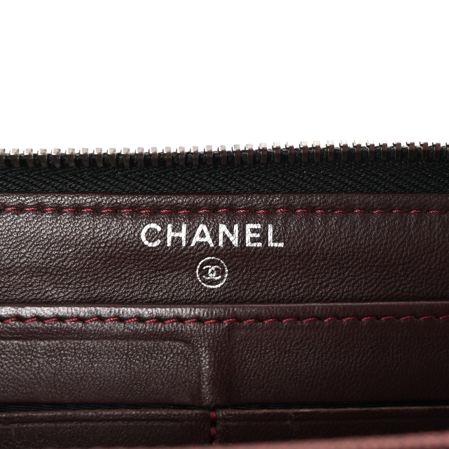 Lambskin Quilted Large Gusset Zip Around Wallet Black