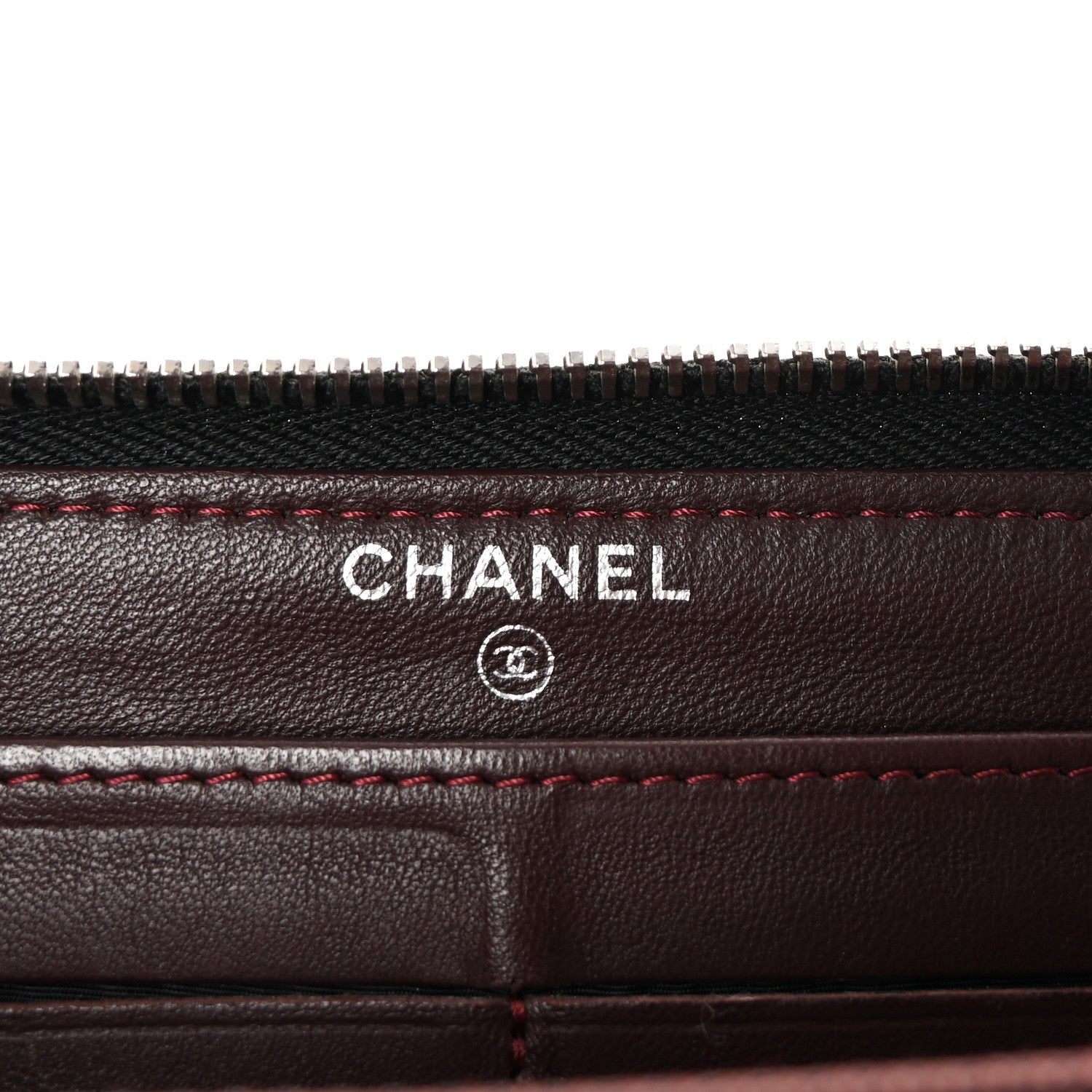 Chanel Lambskin Quilted Large Gusset Zip Around Wallet Black 6 of 8