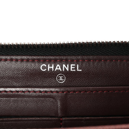 Chanel Lambskin Quilted Large Gusset Zip Around Wallet Black 6 of 8