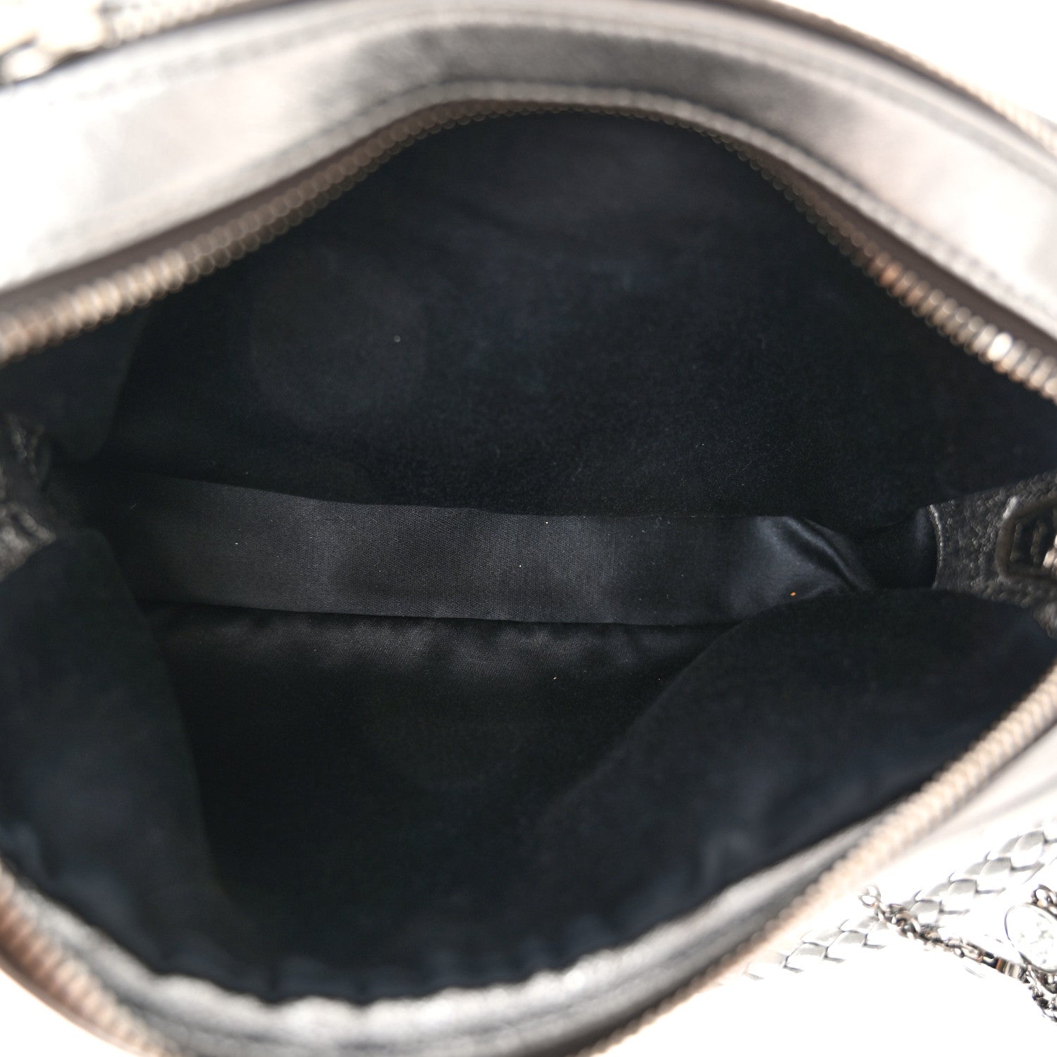 Miu Miu Metallic Nappa Matelasse Crystal Double Zip Pochette Cromo 5 of 10