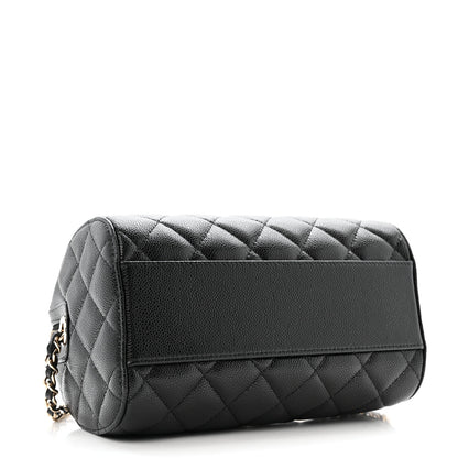 Chanel Caviar Quilted Barrel Clutch With Chain  Black 4 of 11