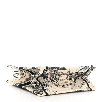 Christian Dior Canvas Embroidered Small Zodiac Toile De Jouy Book Tote Latte 4 of 11