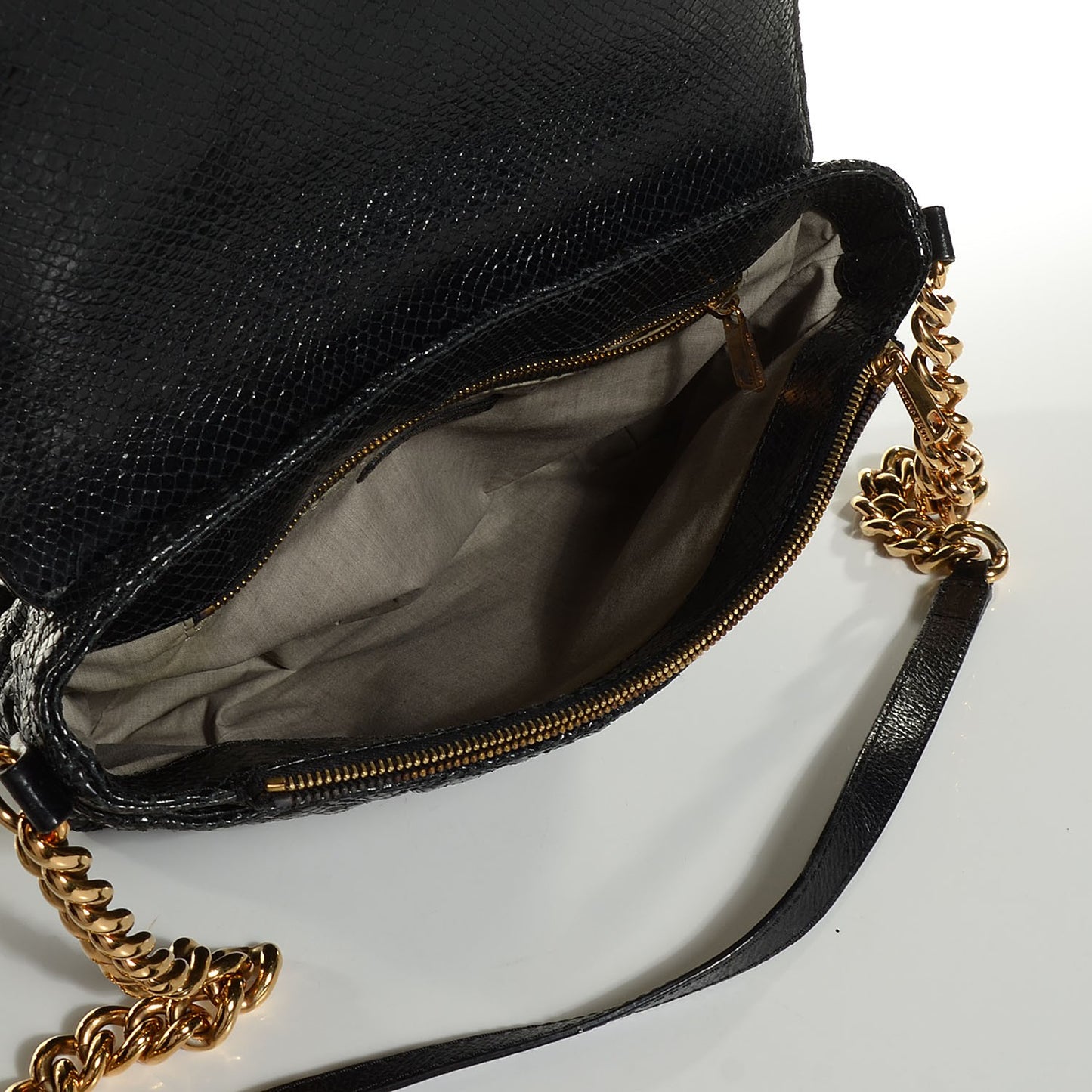 Python Embossed The Large Single Flap Black