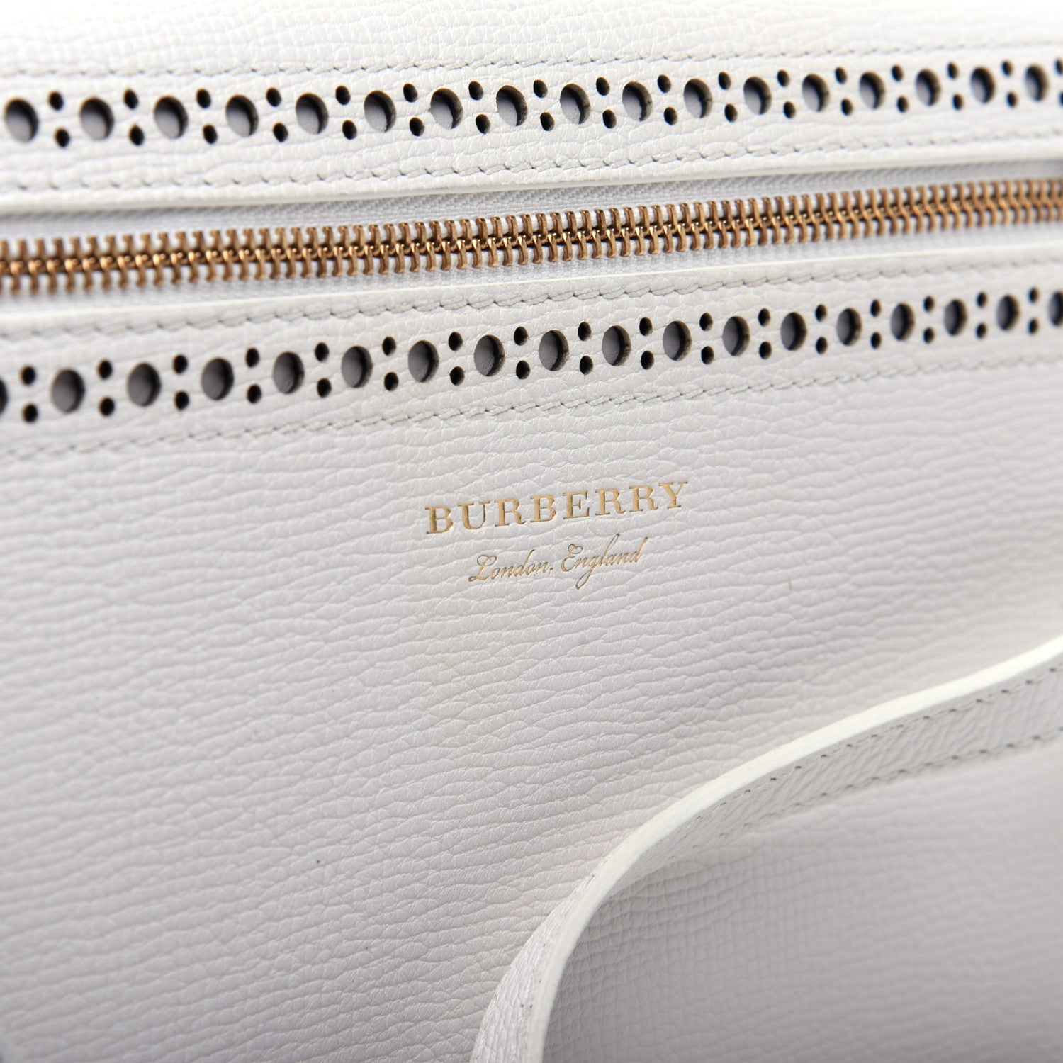 Burberry Grainy Calfskin Broguing Tassel Small Macken Crossbody Bag Chalk White 13 of 13