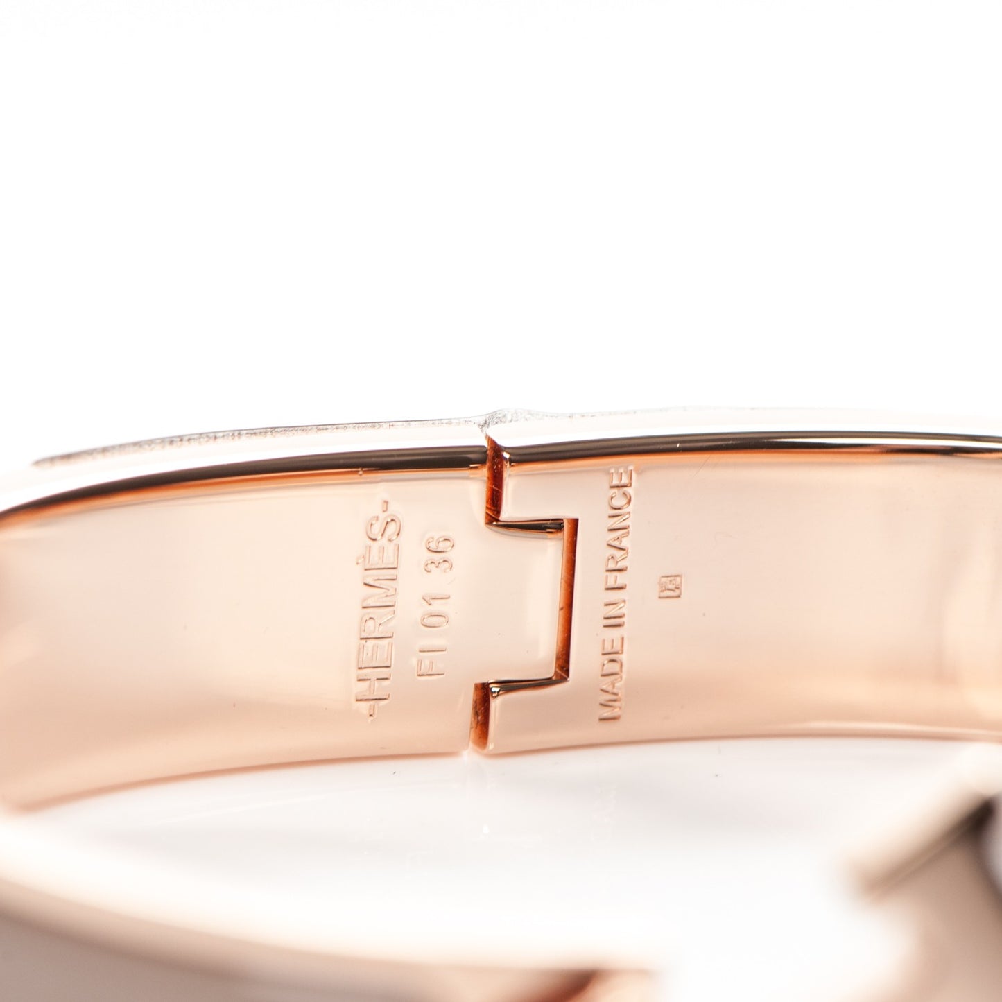 Enamel Clic Clac H Narrow Bracelet PM Marron Glace