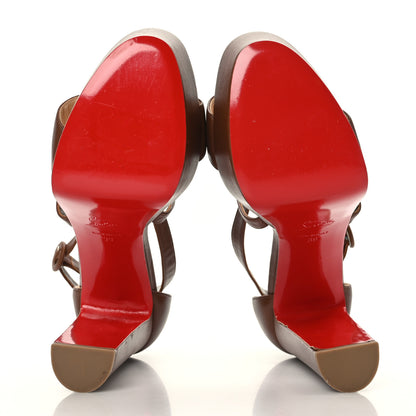 Christian Louboutin Nappa Loubi Bee Alta 130 Sandals 39 Cuoio 5 of 7