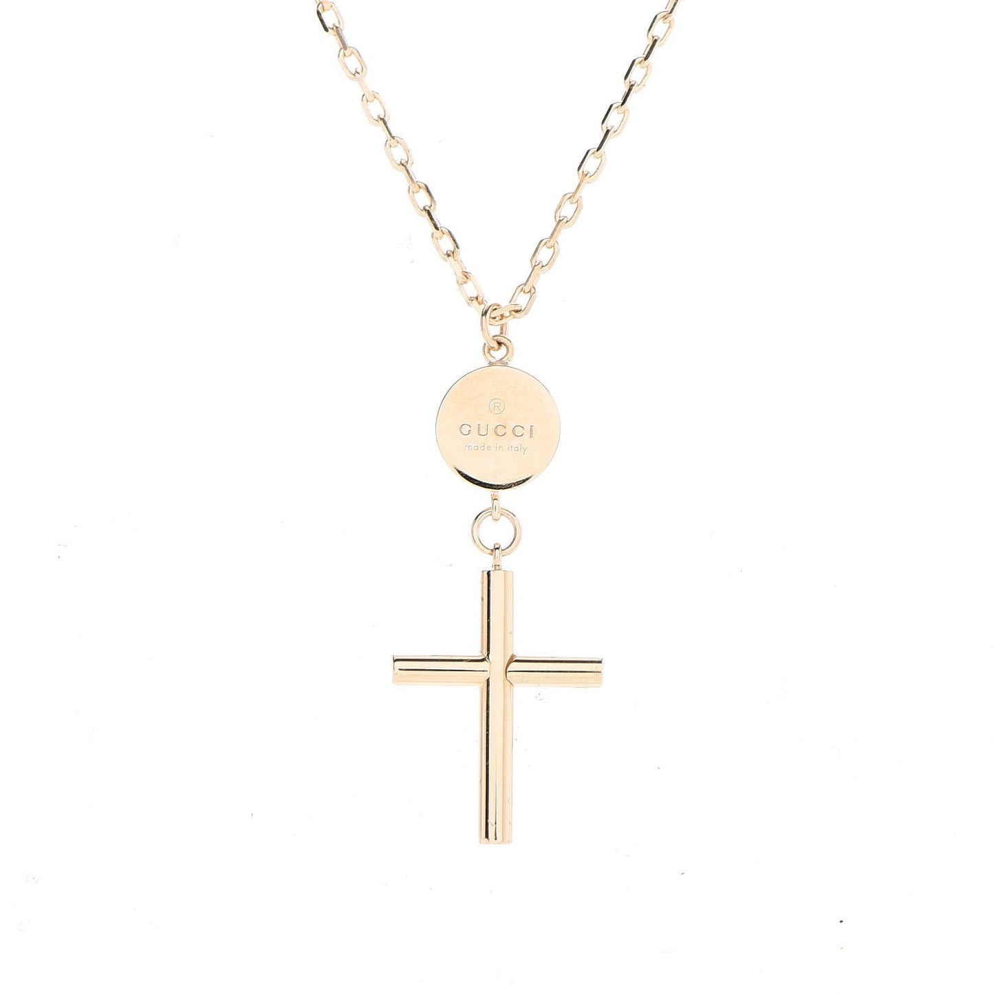 18K Yellow Gold Cross Pendant Necklace