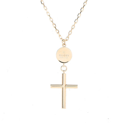 Gucci 18K Yellow Gold Cross Pendant Necklace 4 of 6