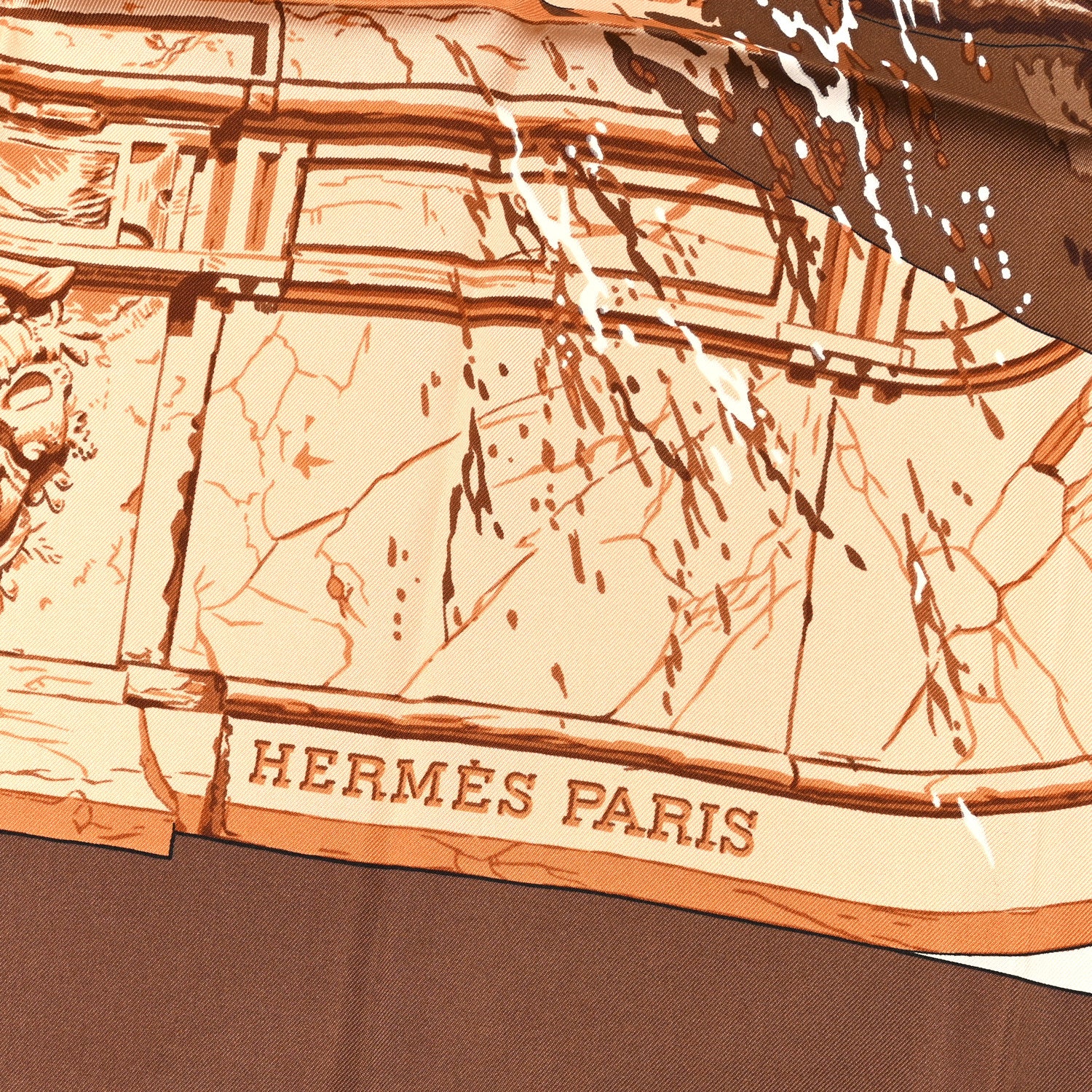 Hermes Silk La Fontaine De Bartholdi Scarf 90 2 of 3