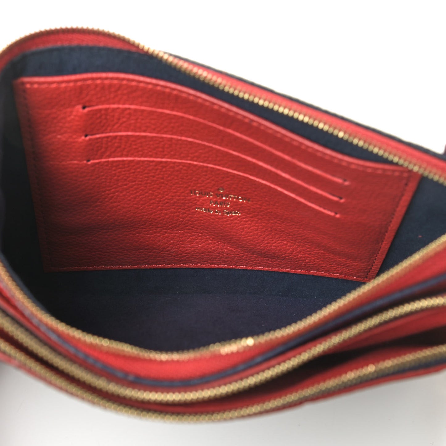 Empreinte Double Zip Pochette Marine Rouge