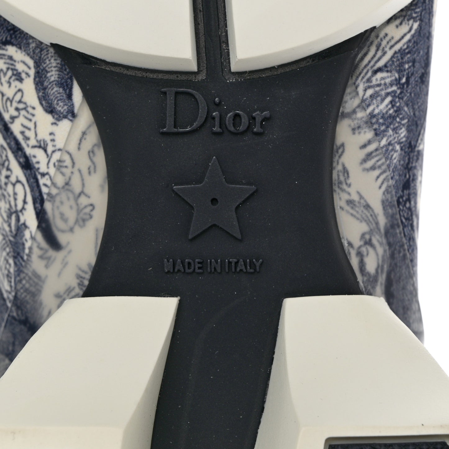 Neoprene Rubber Toile De Jouy Print Womens D-Connect Sneakers 38.5 Deep Blue