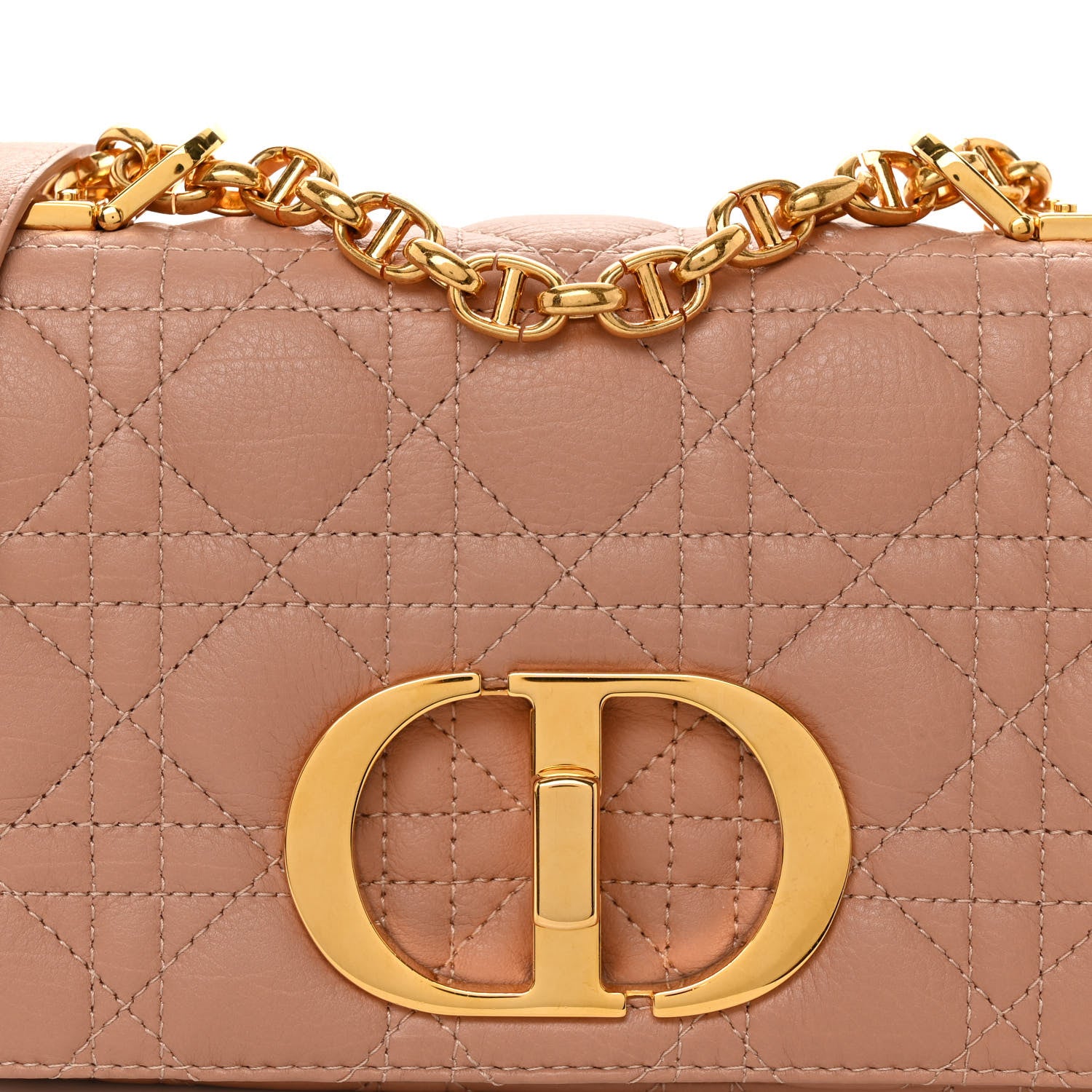 Christian Dior Grained Calfskin Cannage Small Caro Bag Rose De Vents 7 of 9