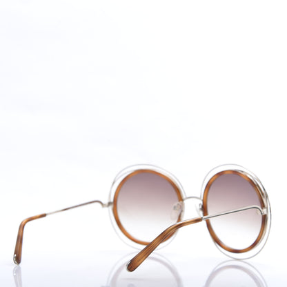 Chloe Metal Acetate Oversized Round Carlina Sunglasses CE120S Gold Blonde Havana 4 of 7