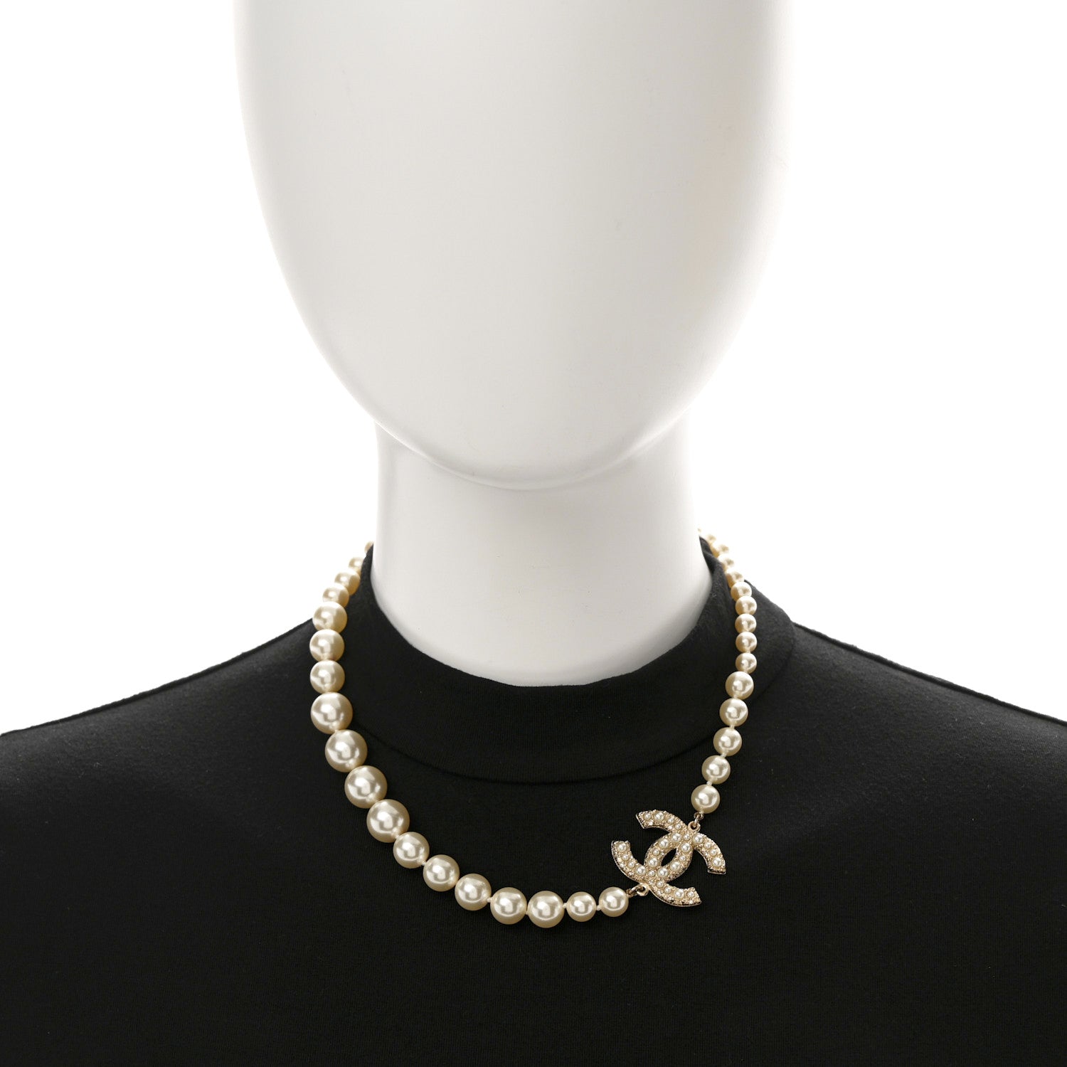 Chanel Pearl CC 100th Anniversary Necklace Light Gold 2 of 6
