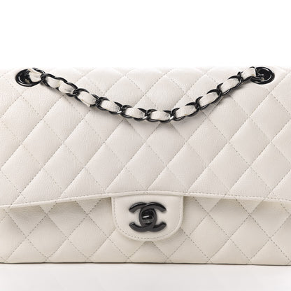 Chanel Crumpled Calfskin Quilted Medium Double Flap White 8 of 14