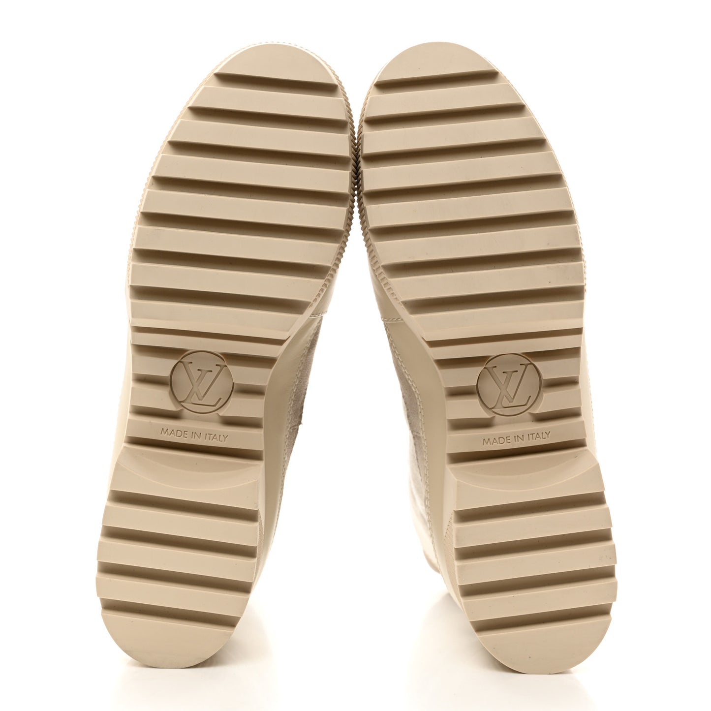 Suede Calfskin Monogram Laureate Platform Desert Boots 39 Taupe