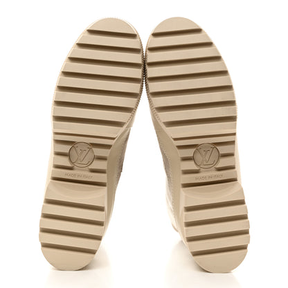 Louis Vuitton Suede Calfskin Monogram Laureate Platform Desert Boots 39 Taupe 5 of 8