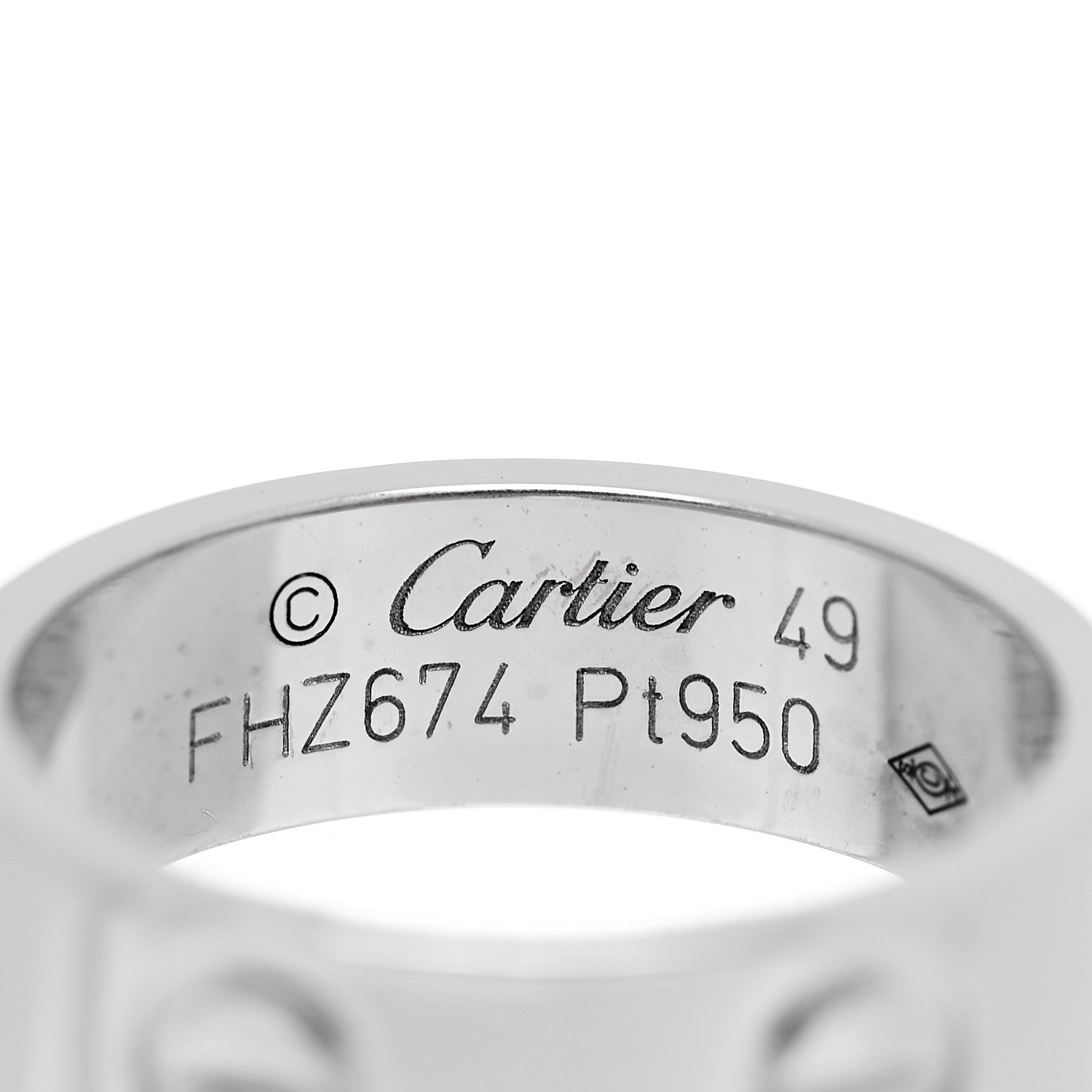 Cartier Platinum 5.5mm LOVE Ring 49 5 4 of 5