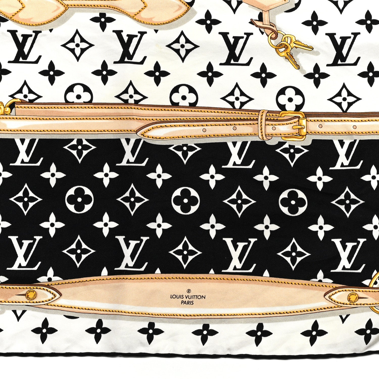 Louis Vuitton Silk Monogram Confidential Square Scarf Black 4 of 8