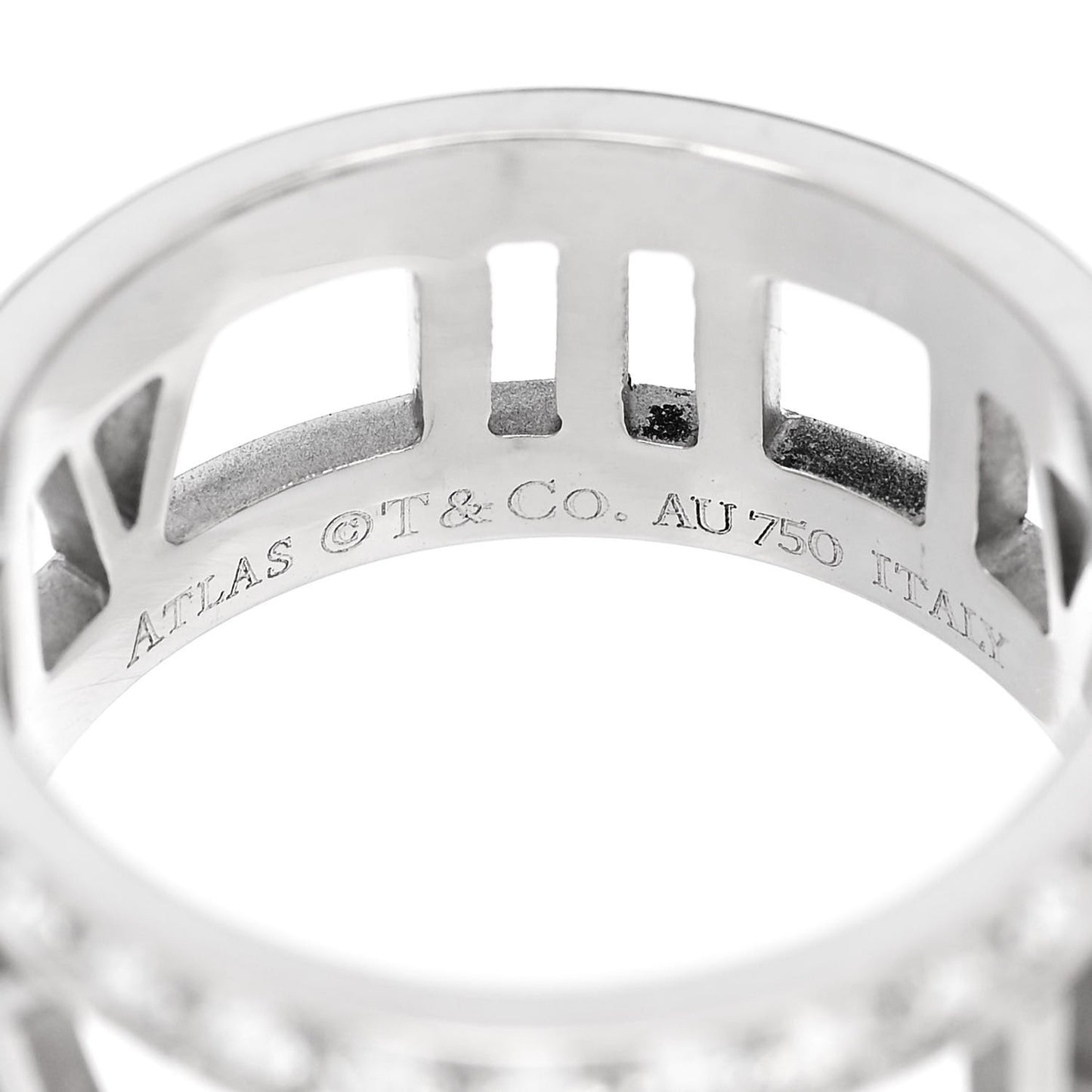 18K White Gold Diamond Wide Atlas Open Ring 50 5.5