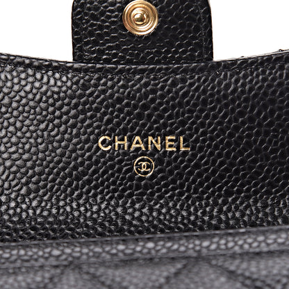 Chanel Caviar Quilted Flap Card Holder Wallet Black 6 of 9