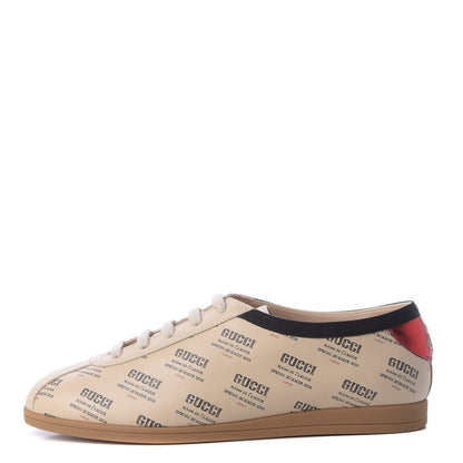 Gucci Calfskin Stamp Print Womens Falacer Sneakers 37.5 Soy 1 of 10