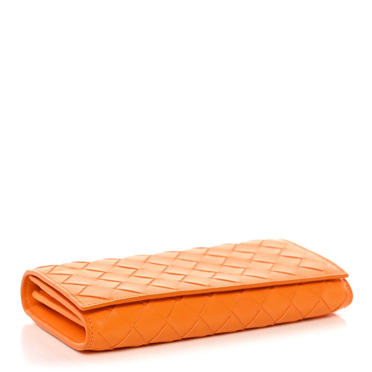 Nappa Intrecciato Flap Wallet Tangerine