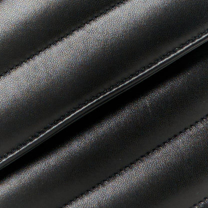 Saint Laurent Lambskin Chevron Quilted Medium Loulou Black 11 of 13