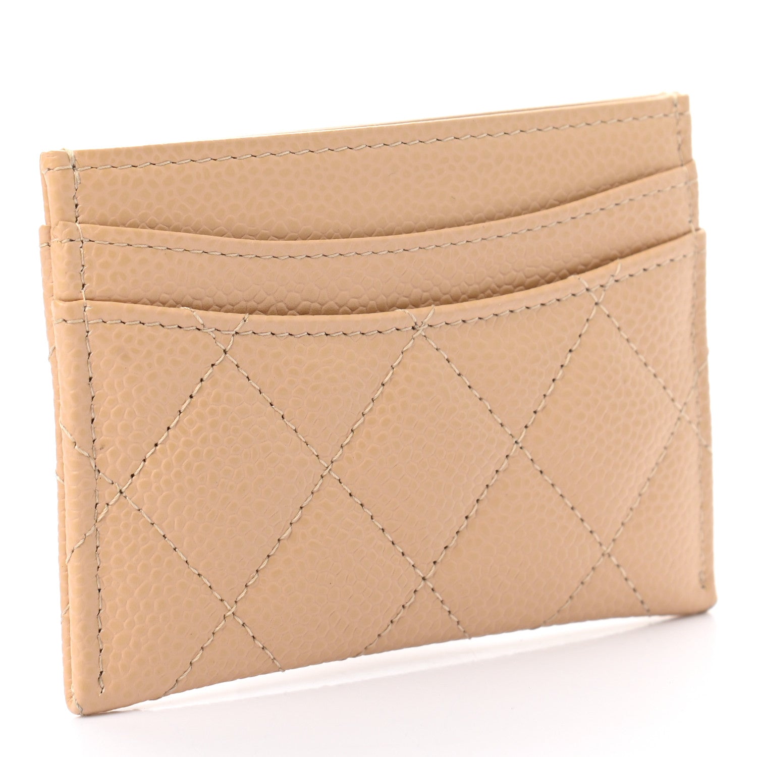 Chanel Caviar Quilted Card Holder Beige 3 of 8