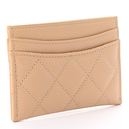 Chanel Caviar Quilted Card Holder Beige 3 of 8