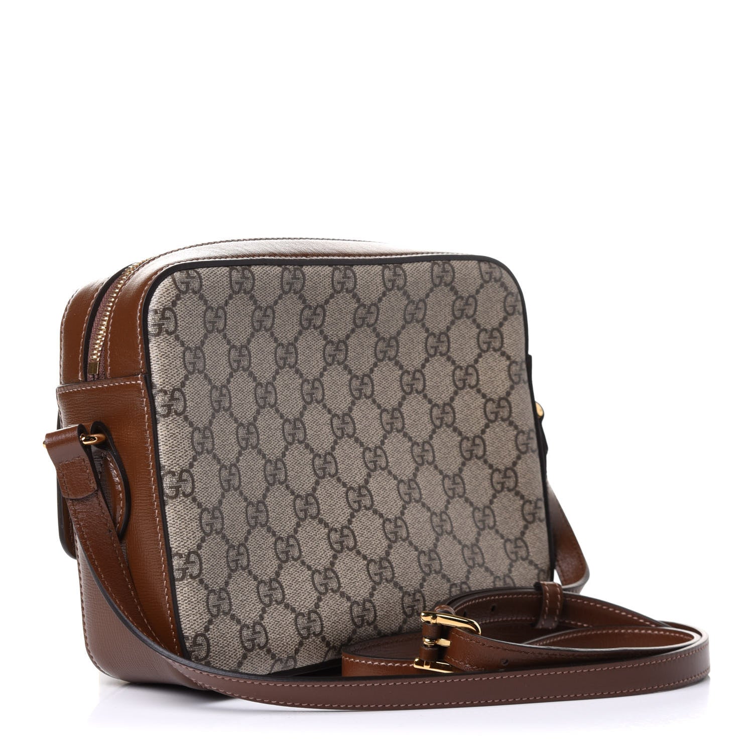 Gucci GG Supreme Monogram Small Horsebit 1955 Shoulder Bag Beige Brown Sugar 3 of 11
