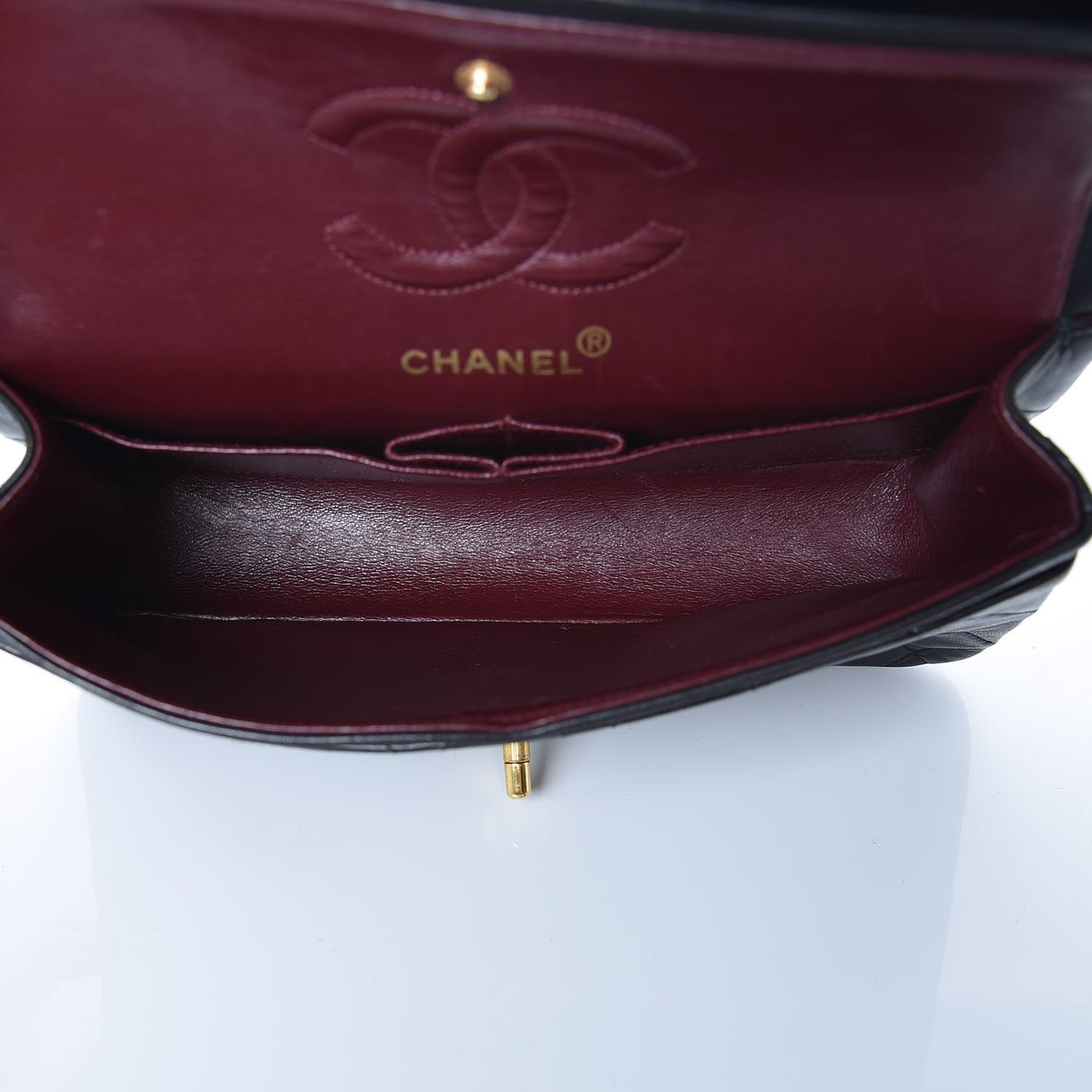 Lambskin Quilted Small Double Flap Black