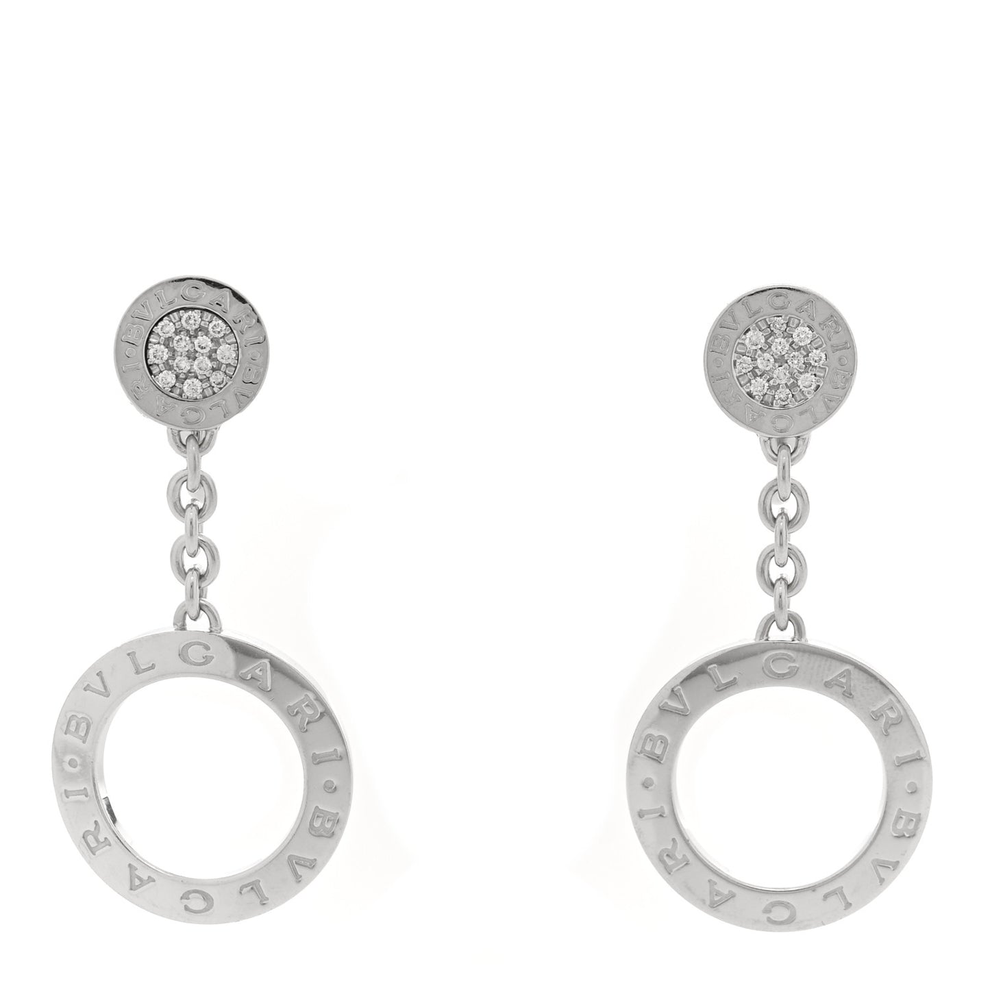 18K White Gold Diamond BVLGARI BVLGARI Drop Earrings