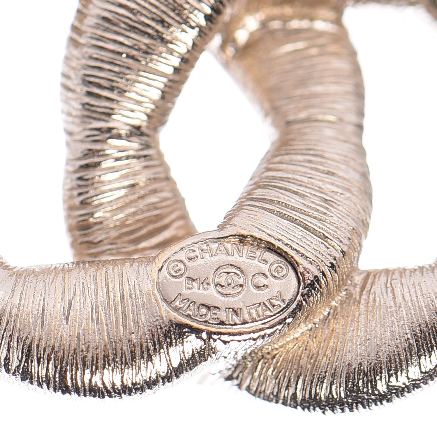 Chanel Crystal Twisted CC Earrings Light Gold Pale Pink 5 of 5
