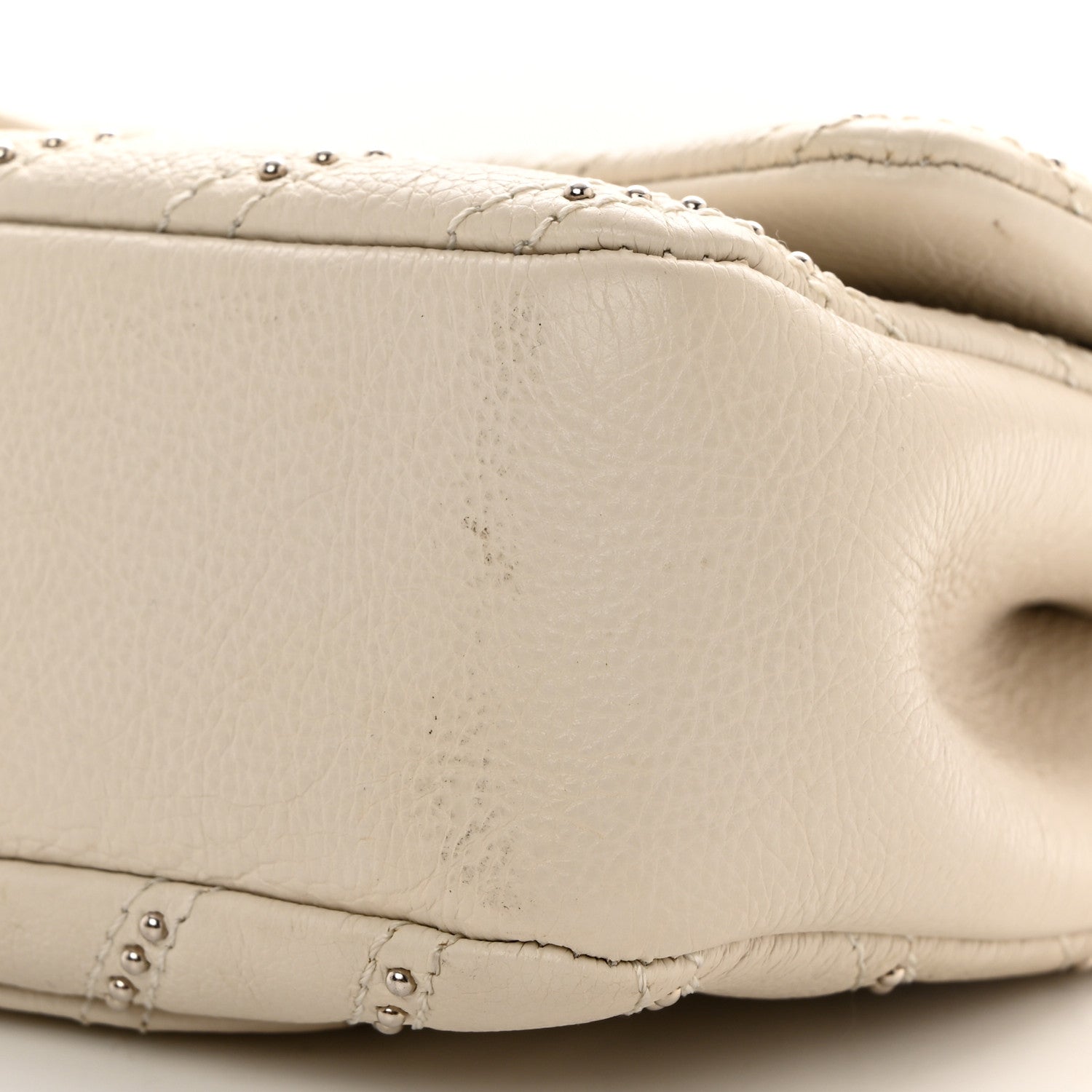 Chanel Calfskin Studded Chevron Quilted Small Stud Wars Flap White 10 of 10