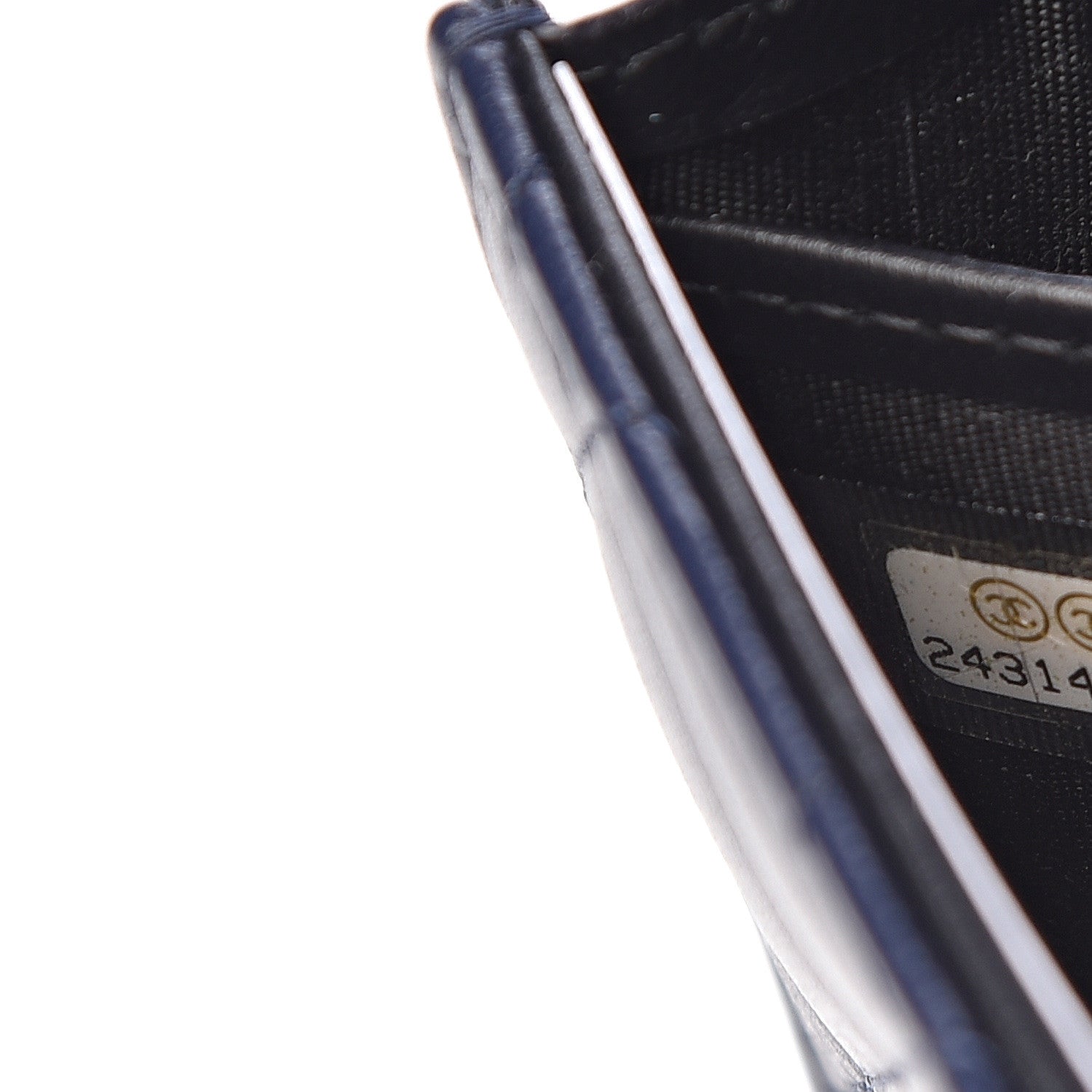 Chanel Lambskin Quilted Large Gusset Flap Wallet Navy Black 8 of 9