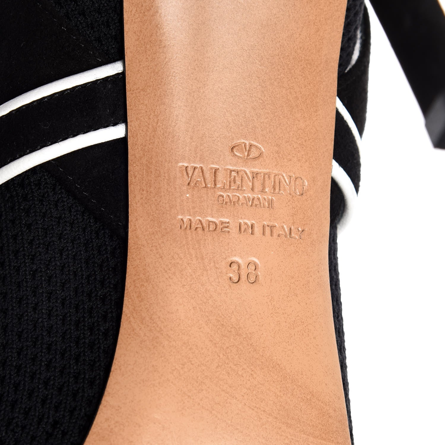 Valentino Garavani Knit Suede Free Rockstud Bodytech 105mm Ankle Boots 38 Black Optic White 6 of 7