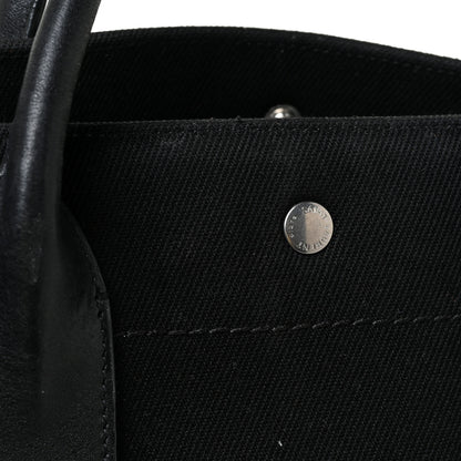 Saint Laurent Linen Calfskin Rive Gauche Tote Black 18 of 19